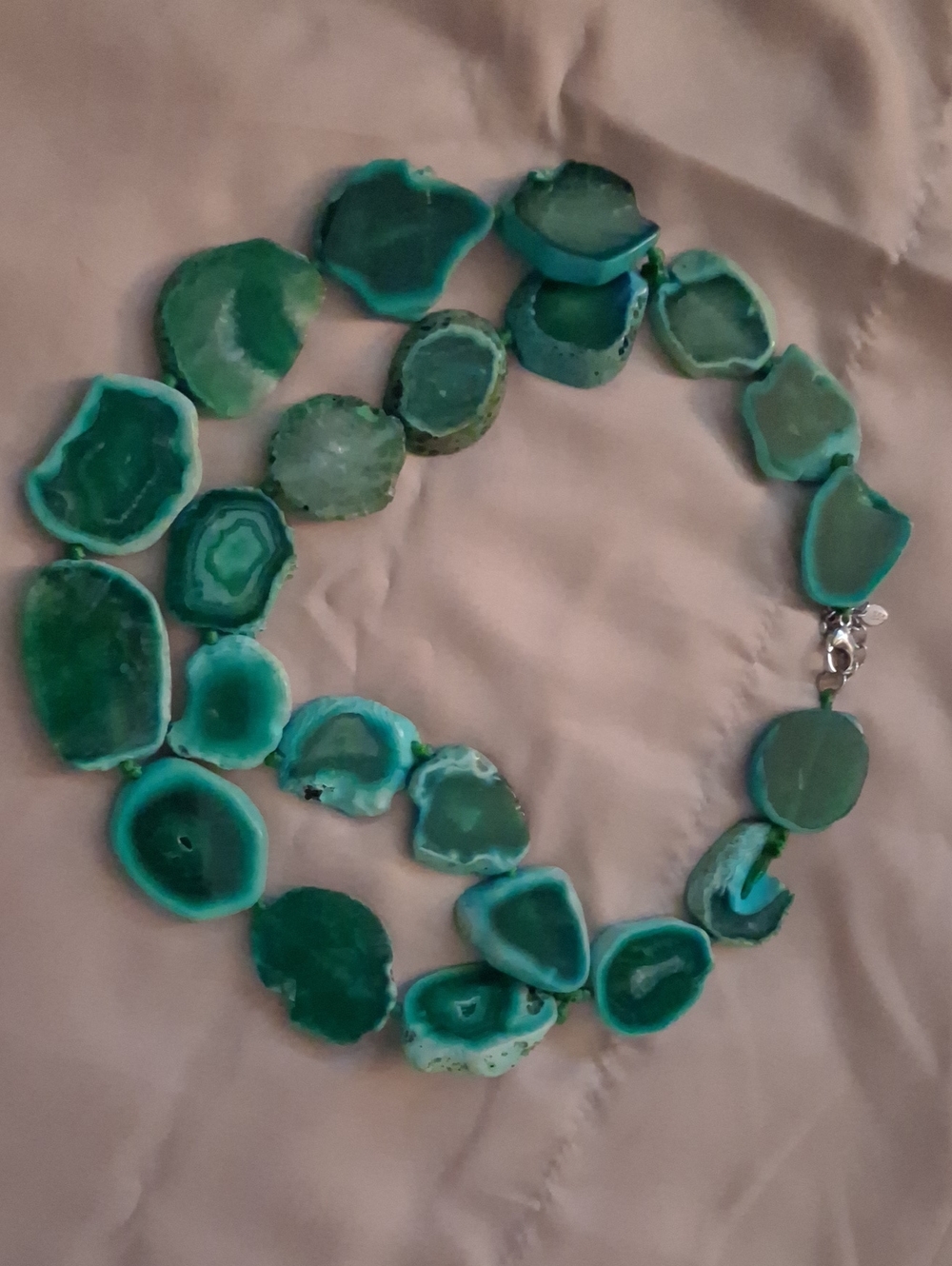Turquoise Green Agate Slice Necklace for Women